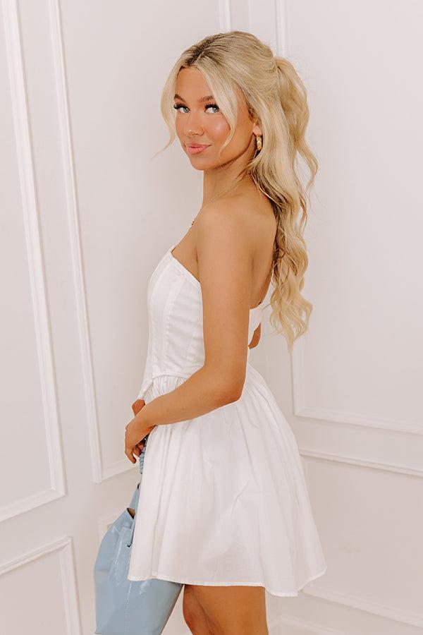 Whimsical Moment Corset Mini Dress in White Product Image