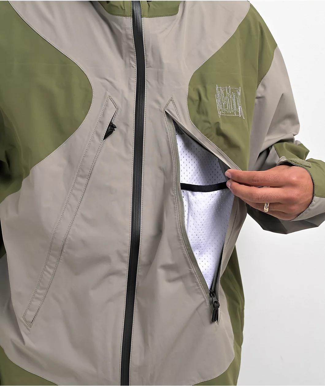 Volcom x Dustbox Feel Too Good Gore-Tex Green Windbreaker Jacket Product Image