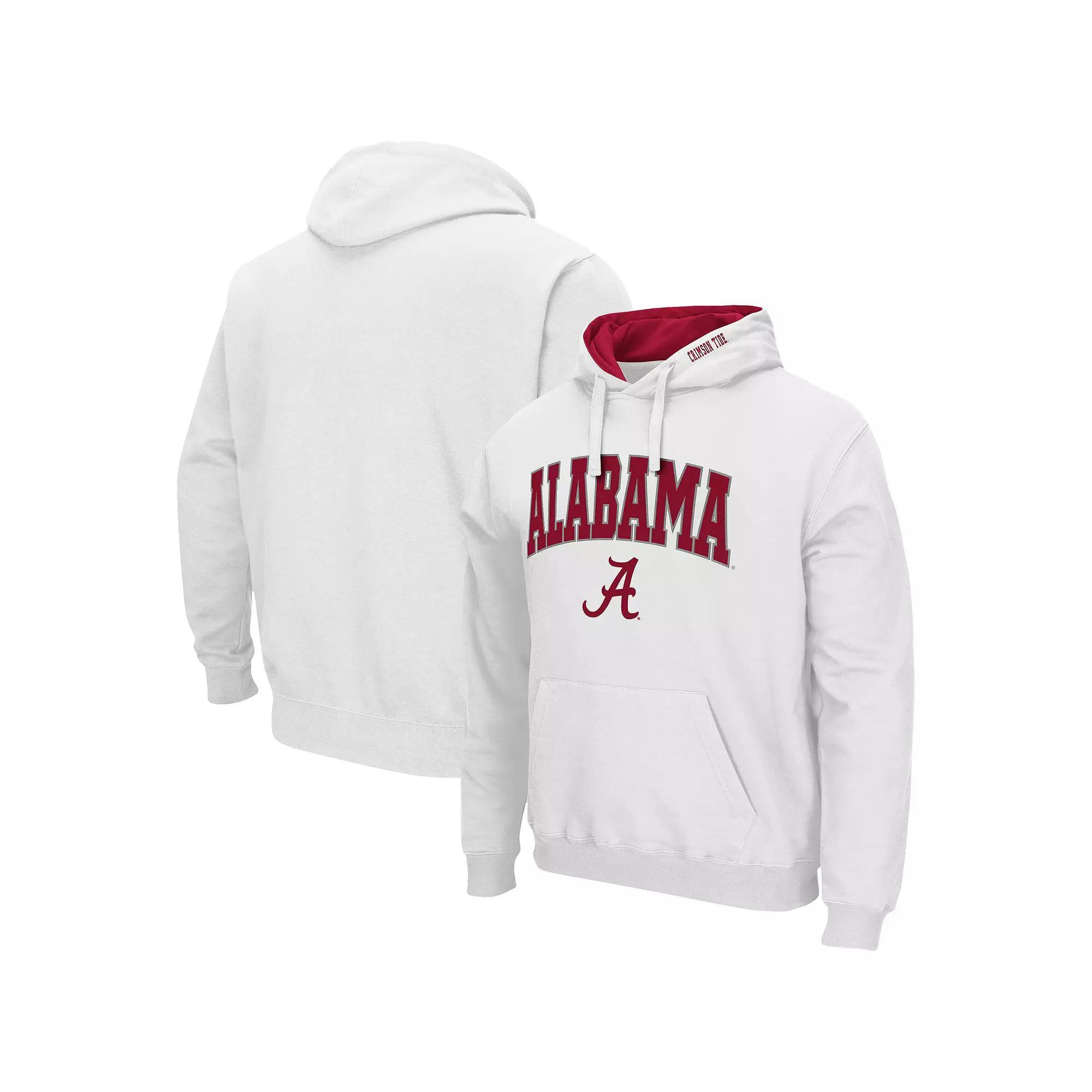 Men's Colosseum White Alabama Crimson Tide Arch & Logo 3.0 Pullover Hoodie, Size: XL Product Image