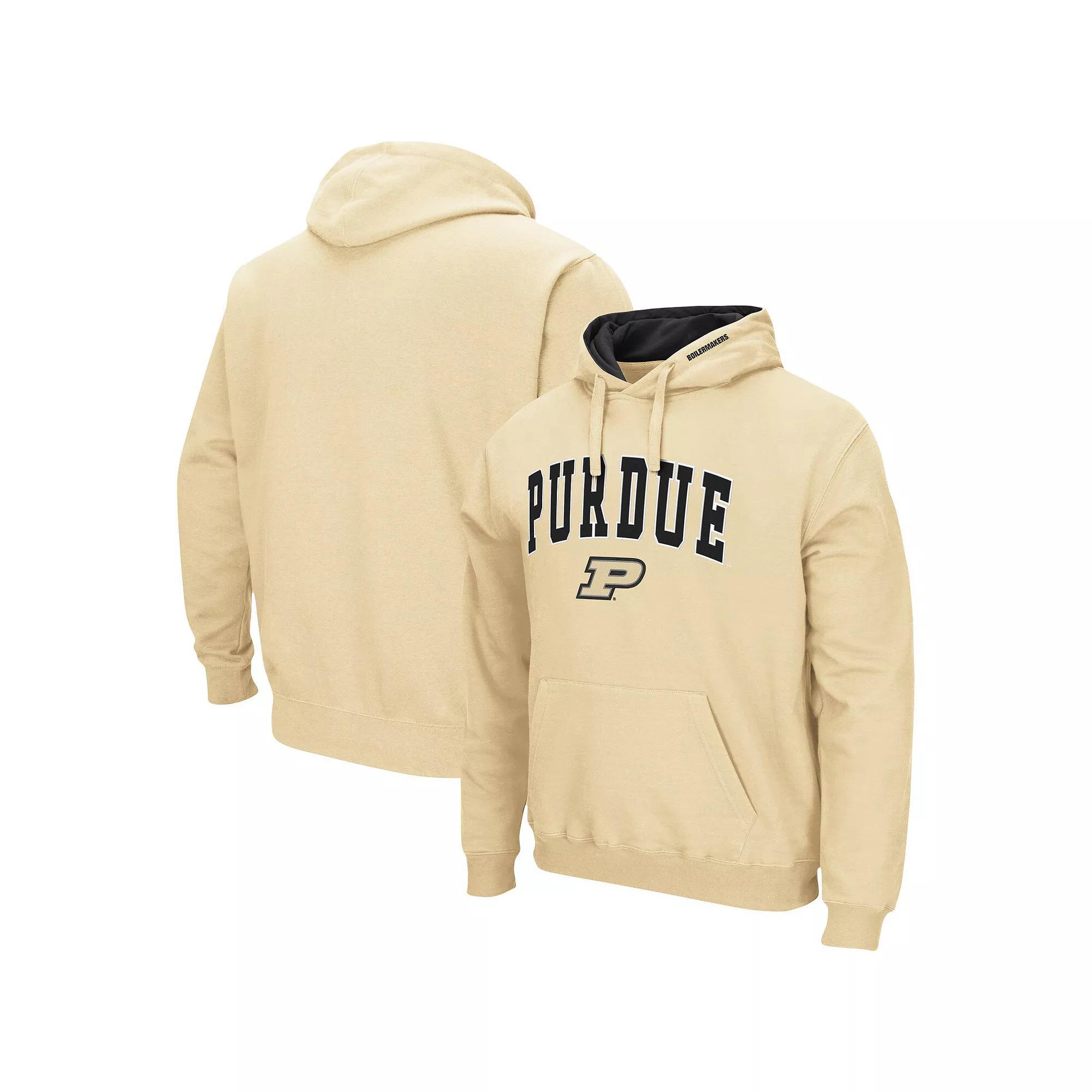 Men's Colosseum Gold Purdue Boilermakers Arch & Logo 3.0 Pullover Hoodie, Size: 2XL Product Image