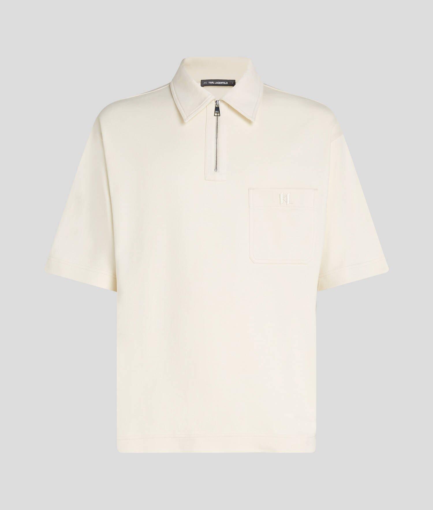 KL MONOGRAM ZIP-UP POLO SHIRT Product Image