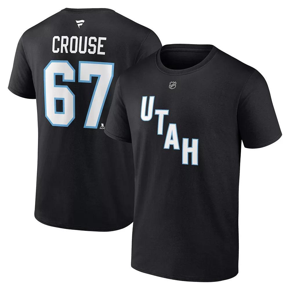 Men's Fanatics Lawson Crouse��Black Utah Hockey Club Authentic Stack Name & Number T-Shirt, Size: Large, Ute Black Product Image