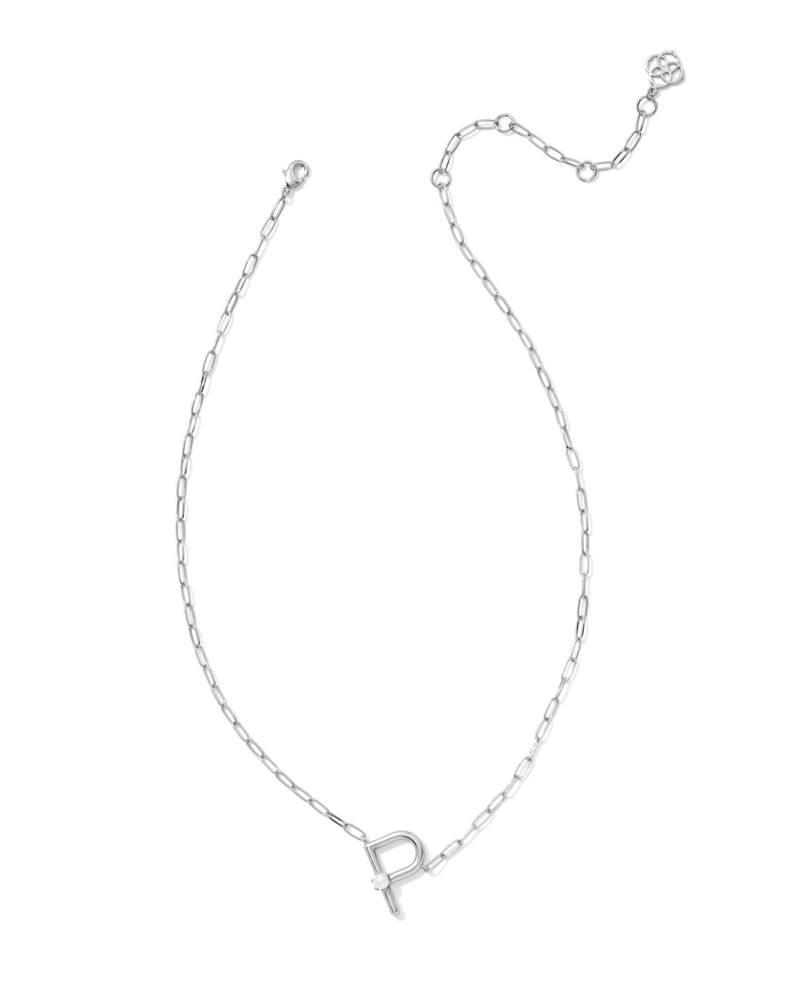 Pearl Silver Letter X Short Pendant Necklace in Freshwater Cultured Pearl Product Image