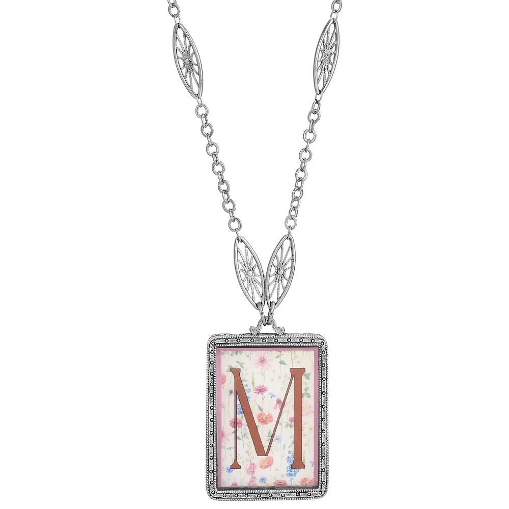 1928 Floral Motif Initial Pendant, Women's, G Product Image