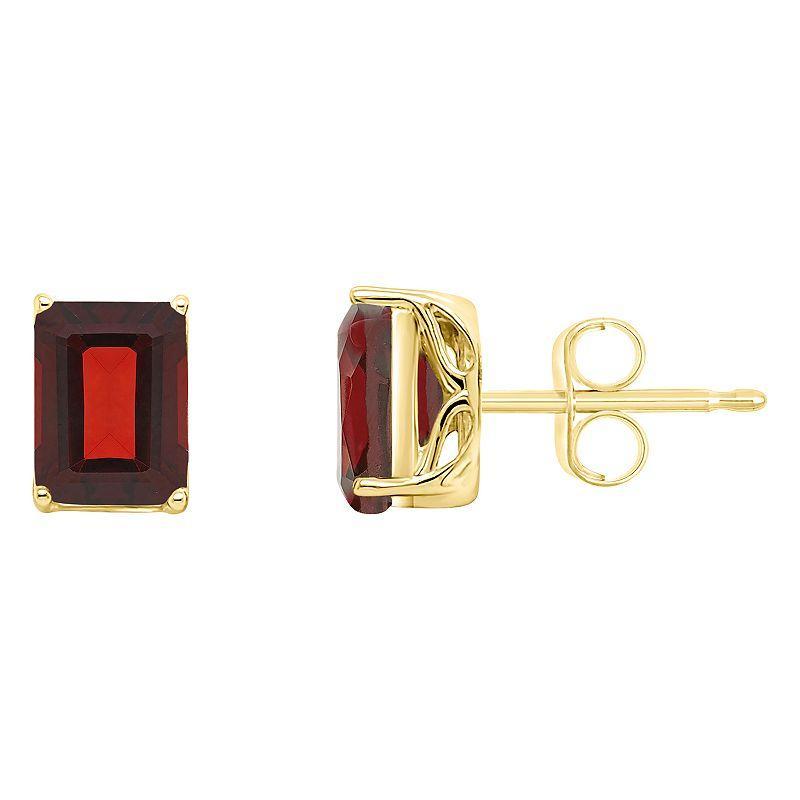 Alyson Layne 14k Gold Emerald Cut Citrine Stud Earrings, Women's, 14k White Gold Product Image
