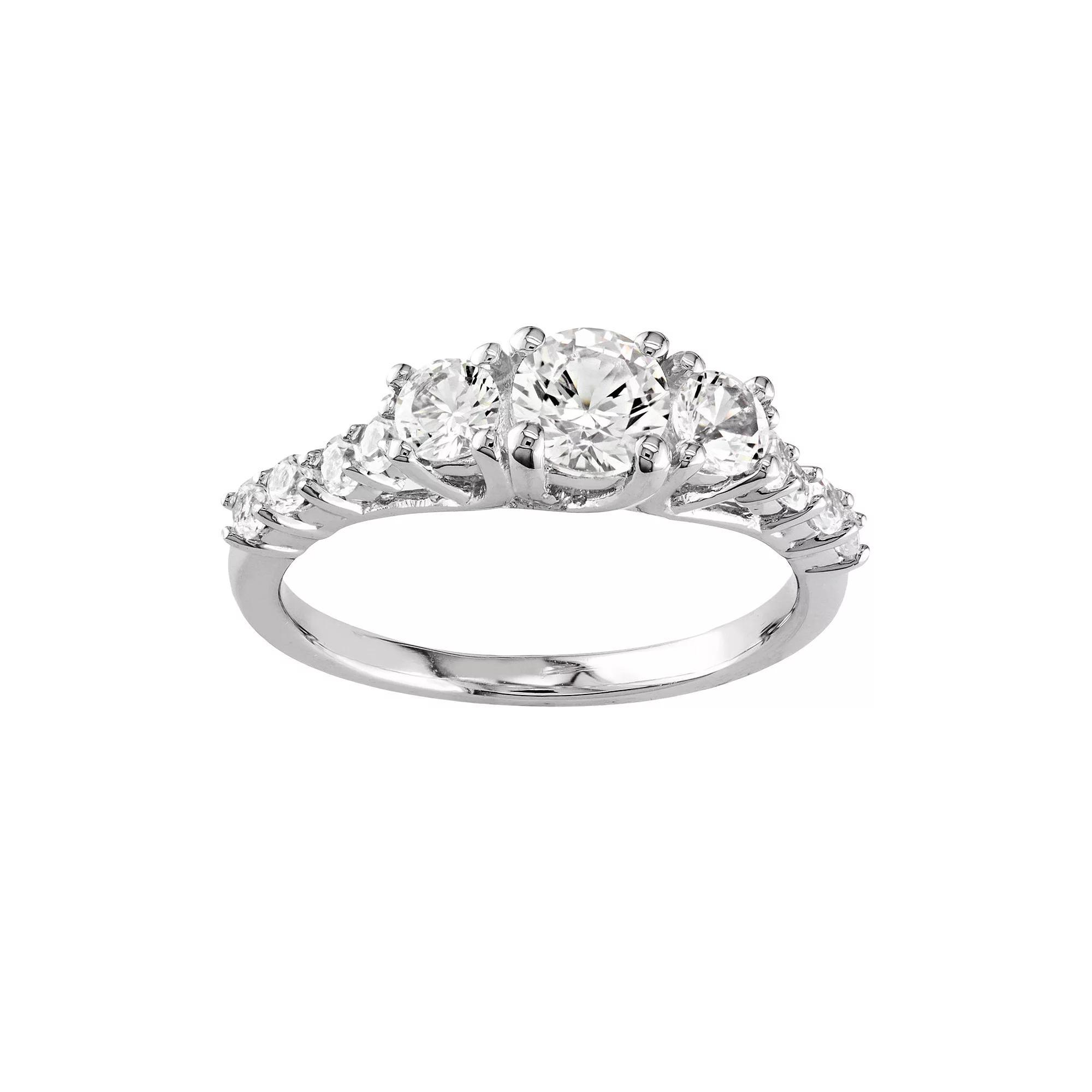 Stella Grace Sterling Silver Lab-Created White Sapphire Ring, Womens Product Image