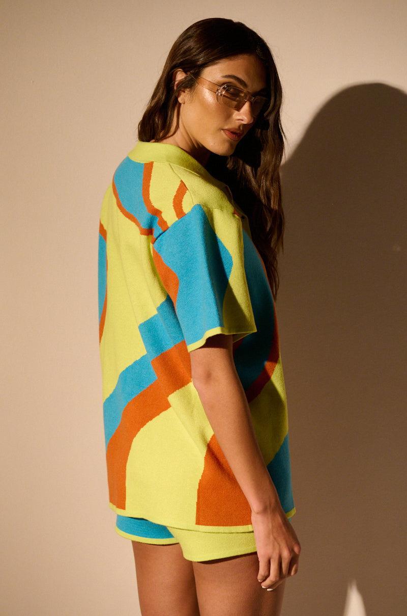 GET GROOVY KNIT BUTTON DOWN TOP Product Image