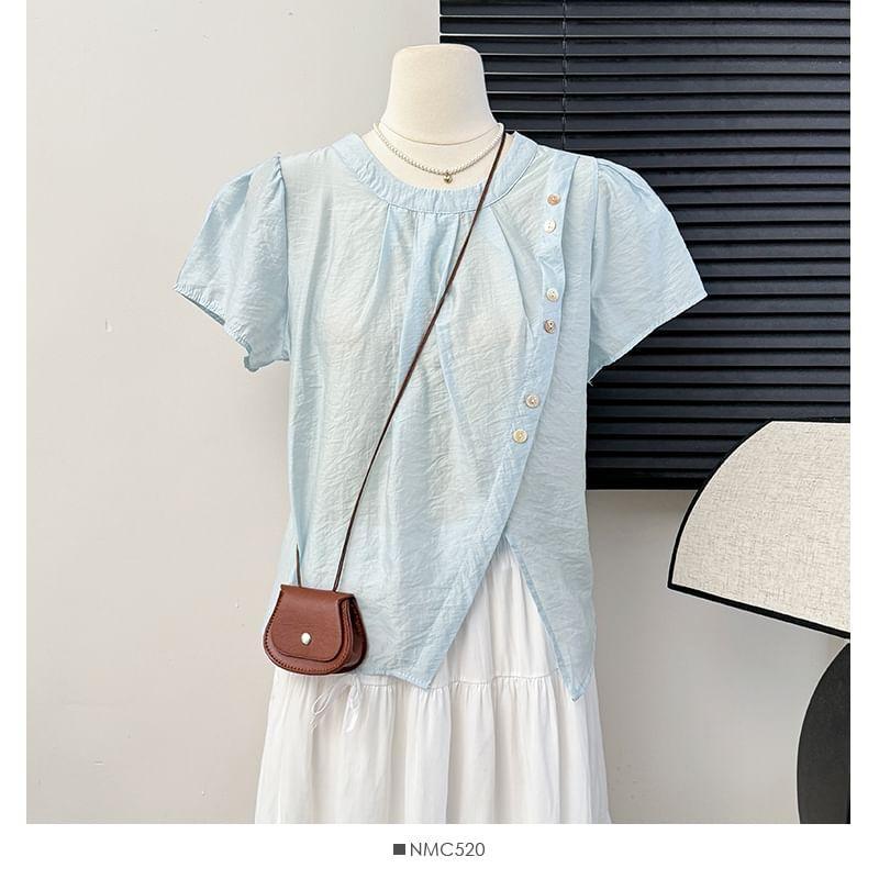 Asymmetrical Wrapped Light Shirt Product Image