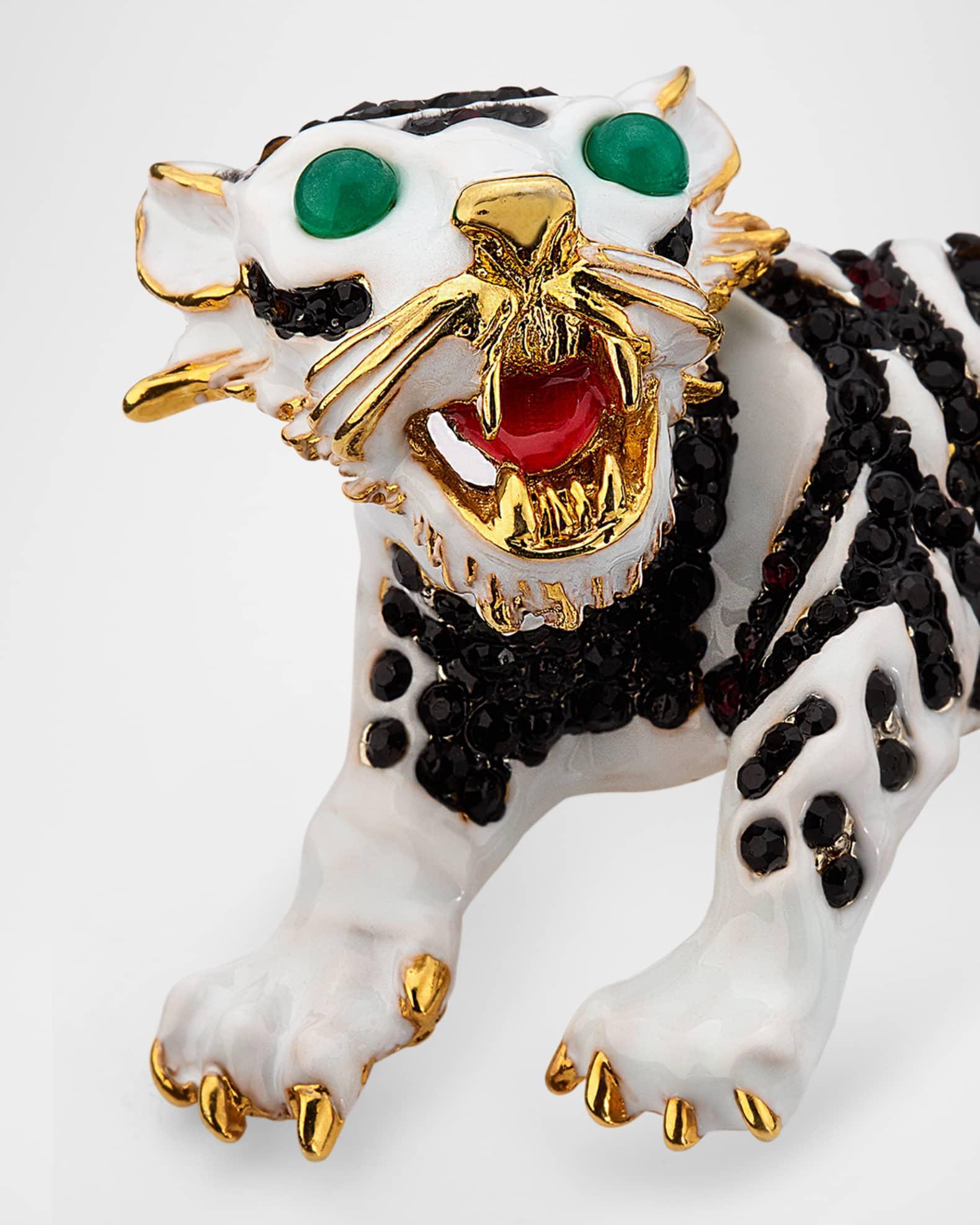 Chrysoprase Eyes Crystal Striped Tiger Brooch Product Image