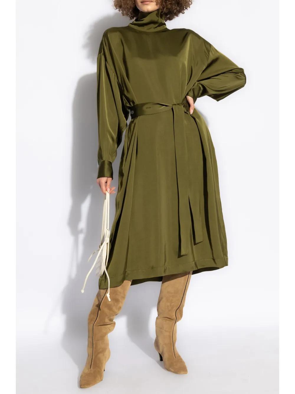 FABIANA FILIPPI Stand-up Collar Dress In Green Product Image