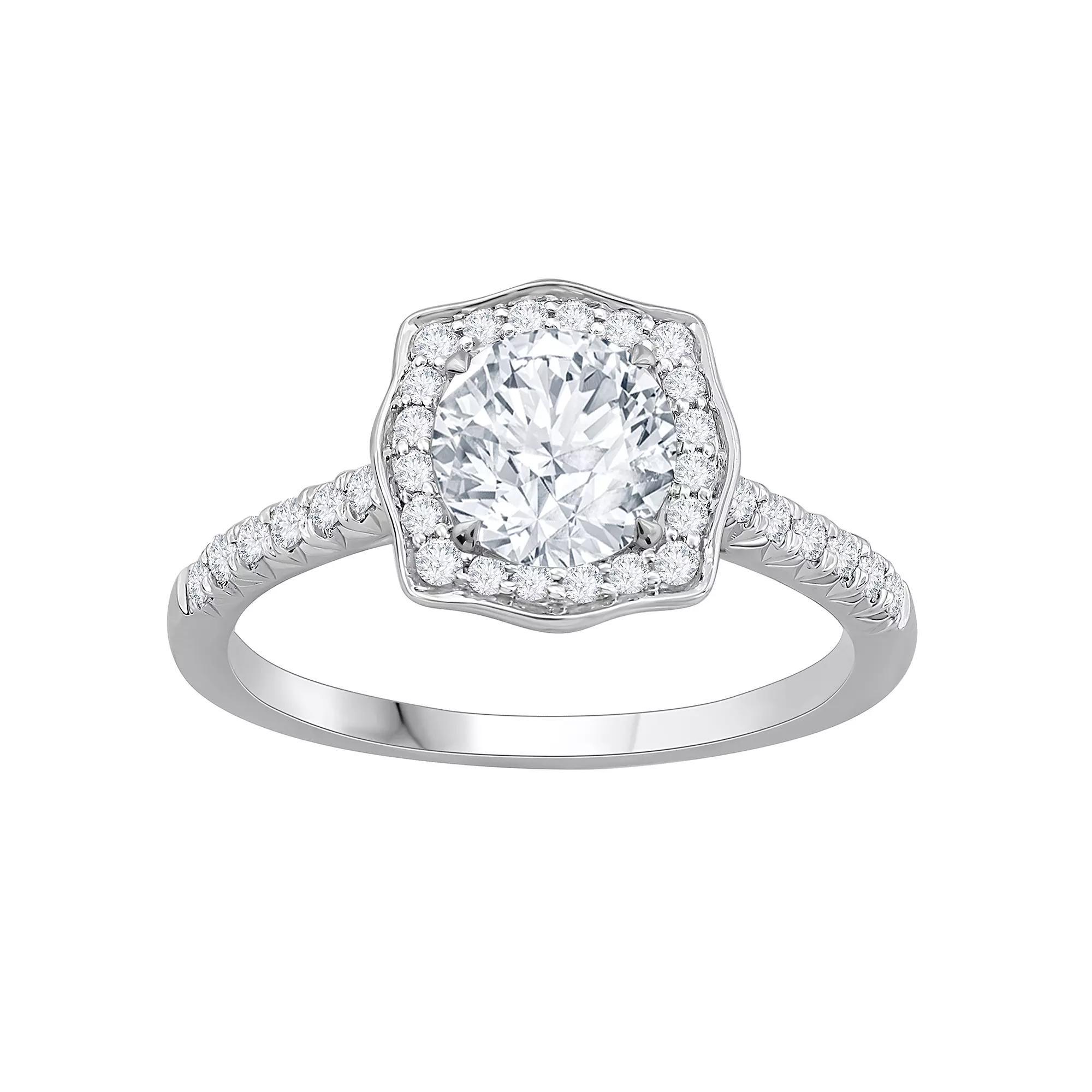 Diamond Medley 14k White Gold 1 1/3 Carat T.W. Lab-Grown Diamond Engagement Ring, Women's, Size: 7, 14k Whgold Product Image