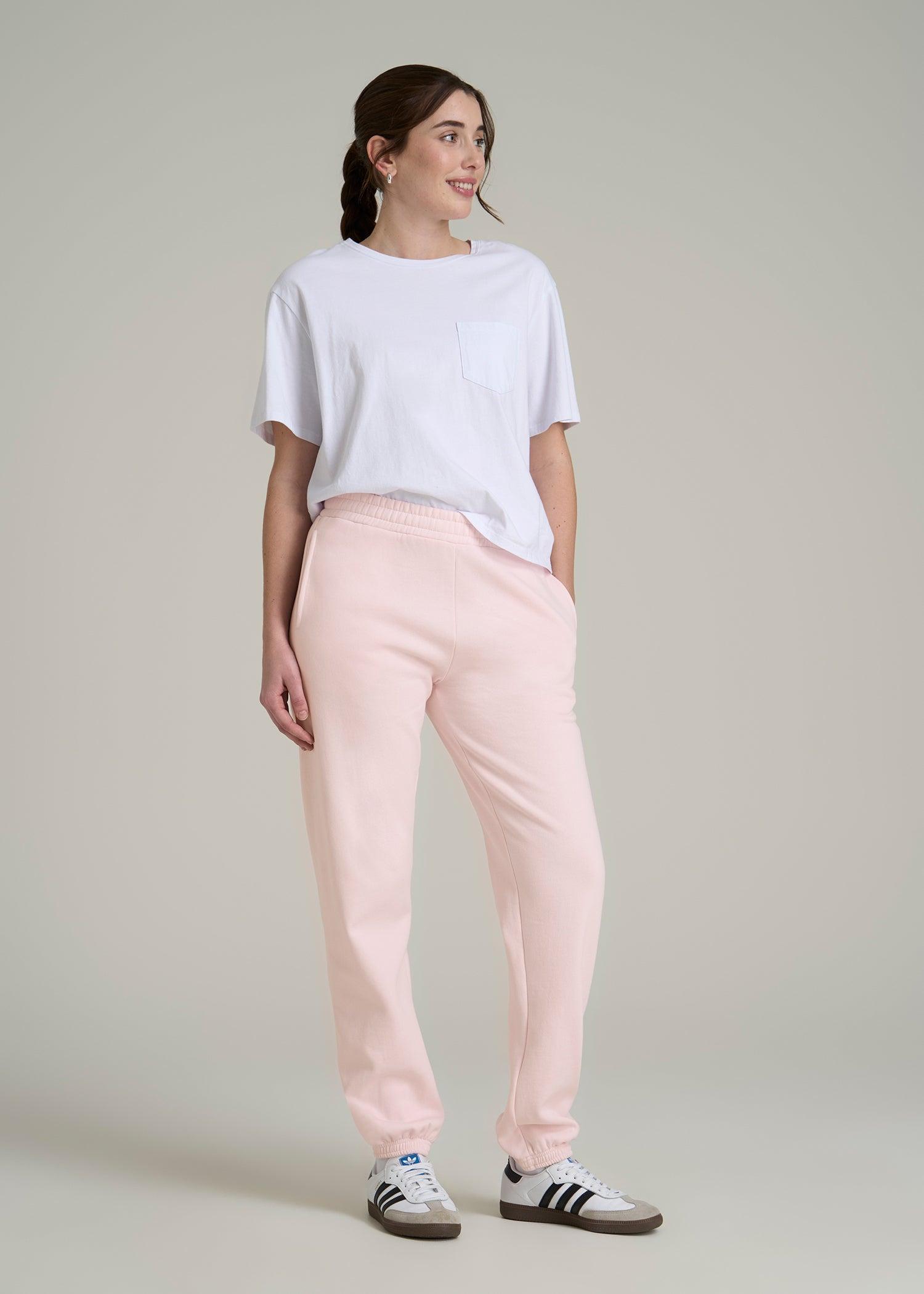 Wearever Fleece Relaxed Women's Tall Sweatpants in Barely Pink Product Image