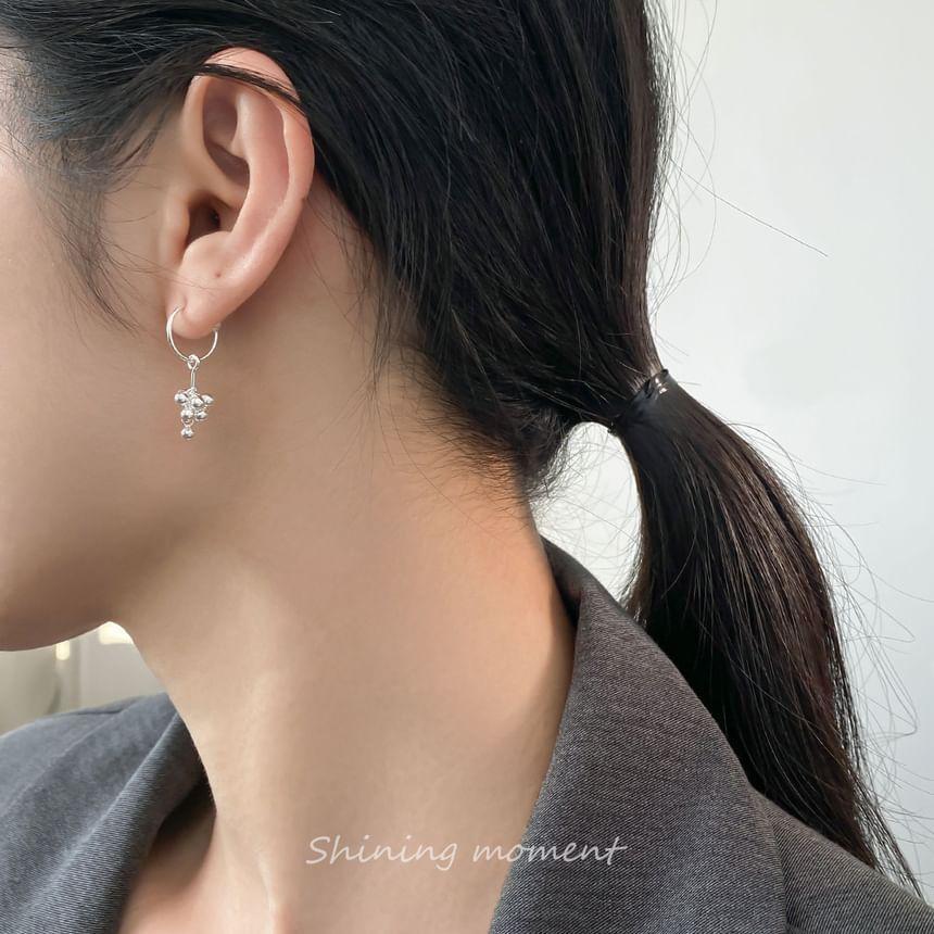 925 Sterling Silver Beaded Grape Drop Earring Product Image