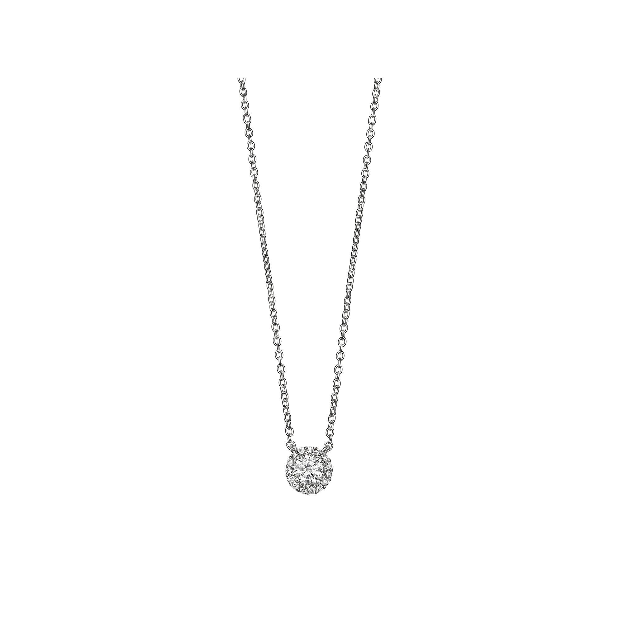 PRIMROSE Sterling Silver Cubic Zirconia Halo Necklace, Women's, Size: 16" Product Image
