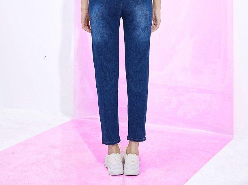 Washed Crop Skinny Jeans Product Image