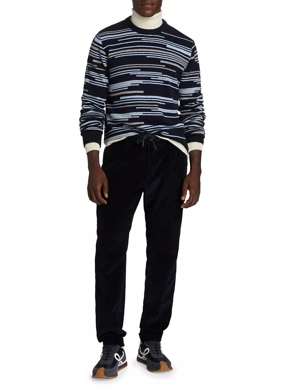 COLLECTION Irregular Stripe Crewneck Sweater Product Image