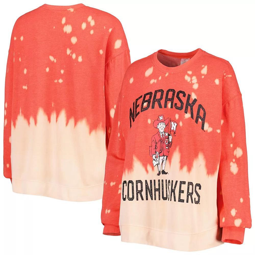 Women's Gameday Couture Red Nebraska Huskers Twice As Nice Faded Dip-Dye Pullover Long Sleeve Top, Size: XS Product Image