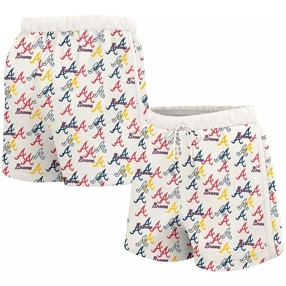 Women's Lusso  White Atlanta Braves Marge Shorts, Size: XXL Product Image