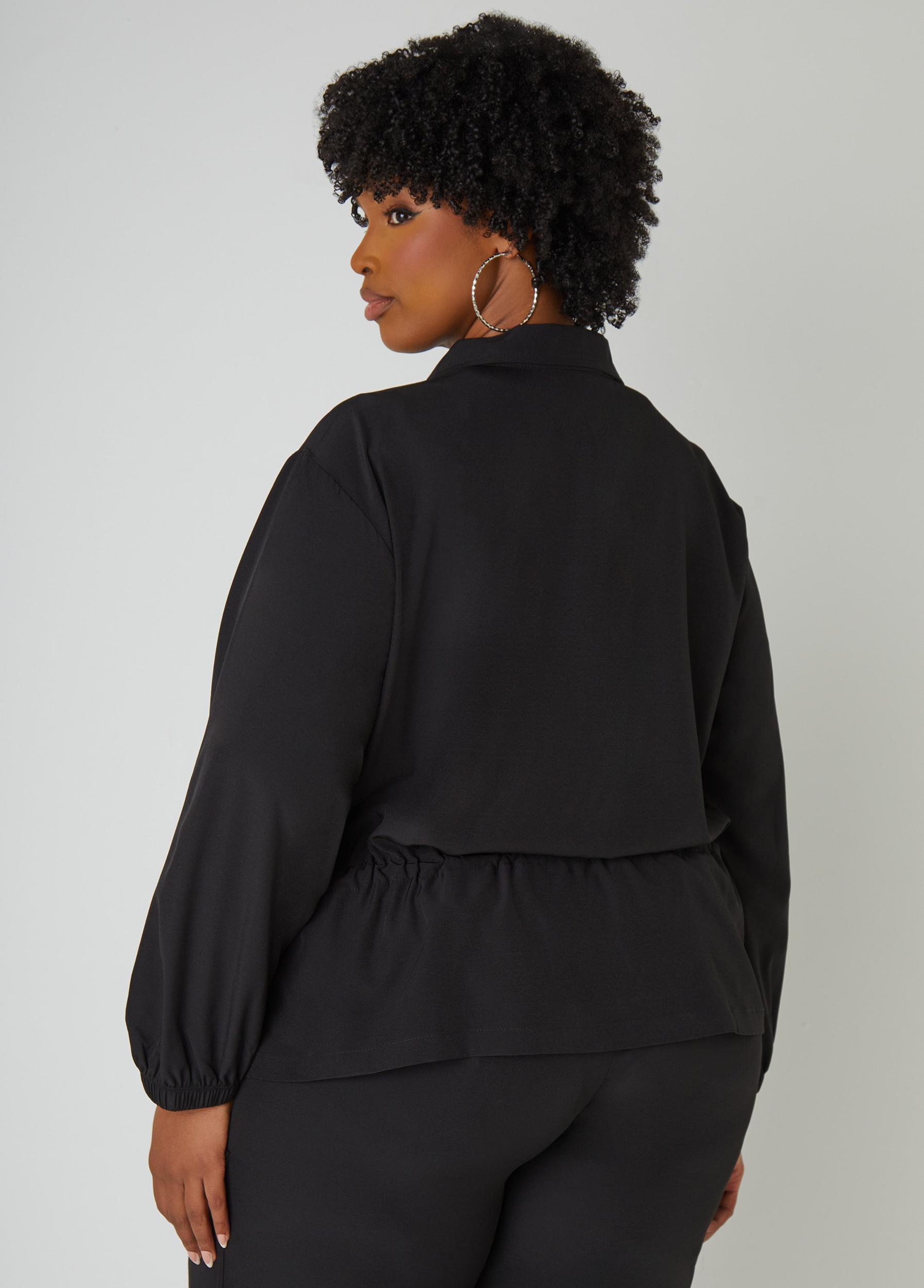 Zip Front Drawstring Jacket Product Image