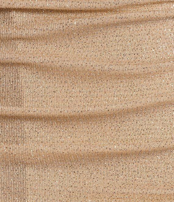 Honey and Rosie Glitter Metallic Shirred Bodycon Mini Dress Product Image