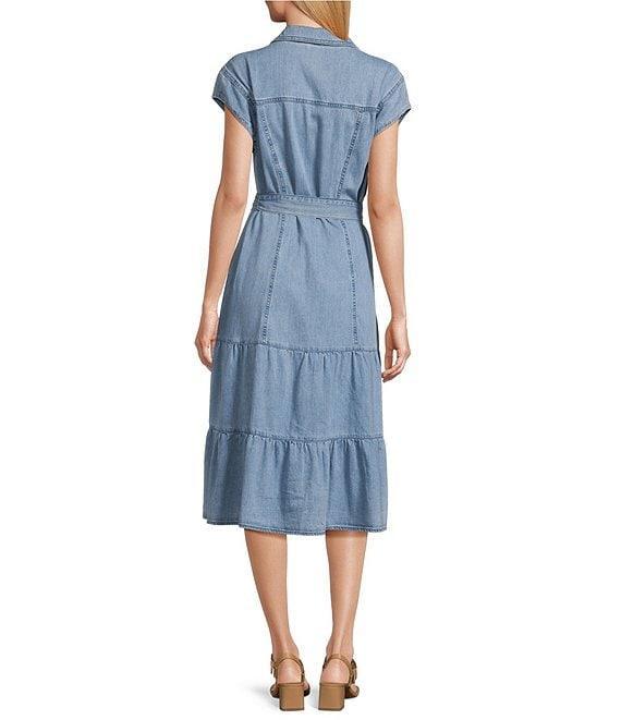 Westbound Short Sleeve Button Front Shirt A-Line Midi Dress Product Image