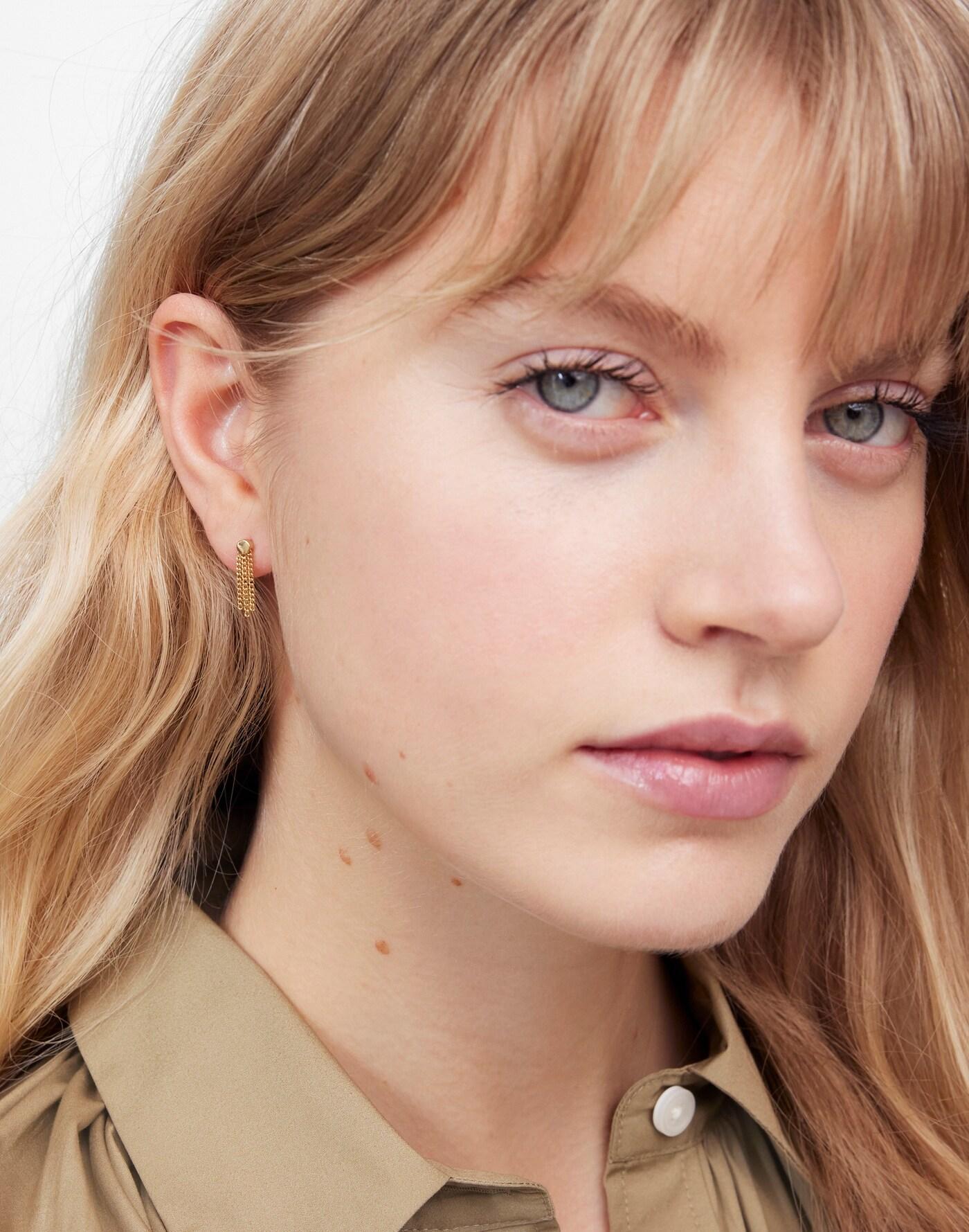 Chain Fringe Stud Earrings Product Image