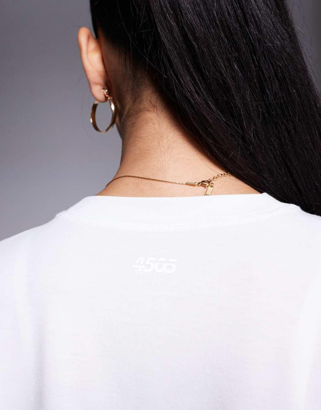 4505 Icon quick dry performance cropped boxy t-shirt in white  Product Image