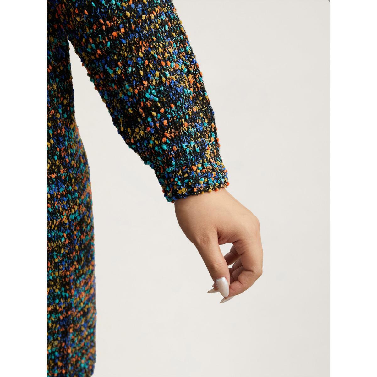 Plus Size Color Textured Open Front Cardigan Multicolor Women Casual Loose Long Sleeve Dailywear Cardigans BloomChic 28/5X Product Image