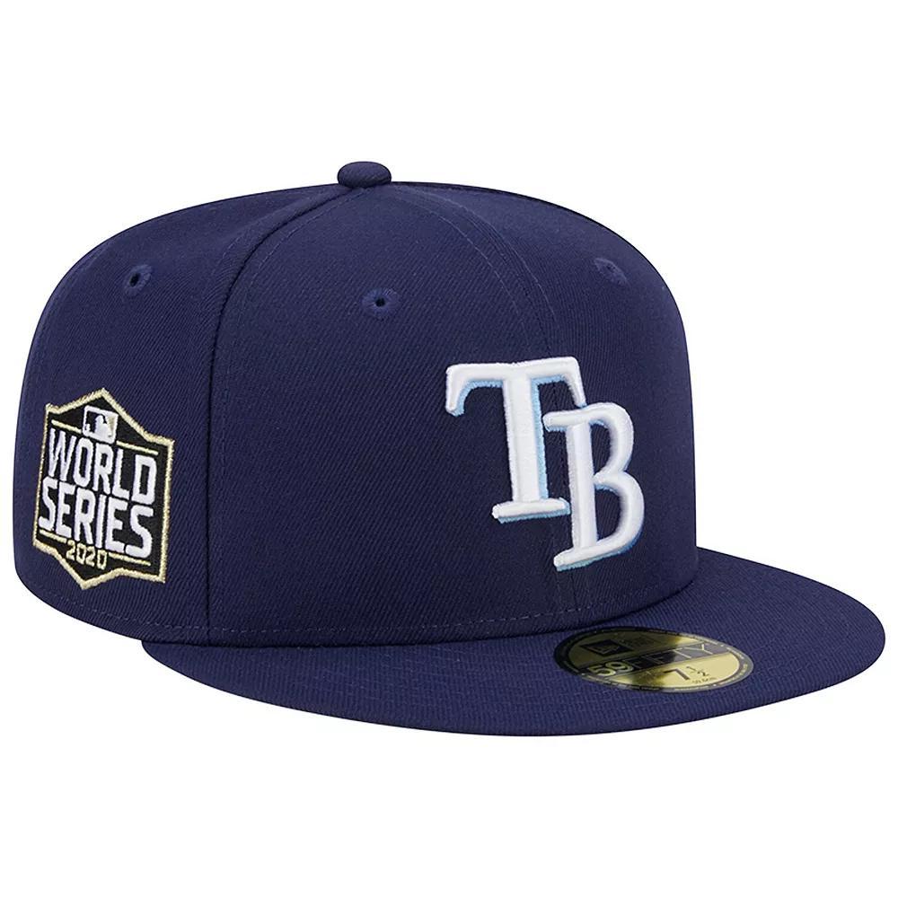 Men's New Era Navy Tampa Bay Rays  2020 World Series Team Color 59FIFTY Fitted Hat, Size: 7 3/8, Blue Product Image