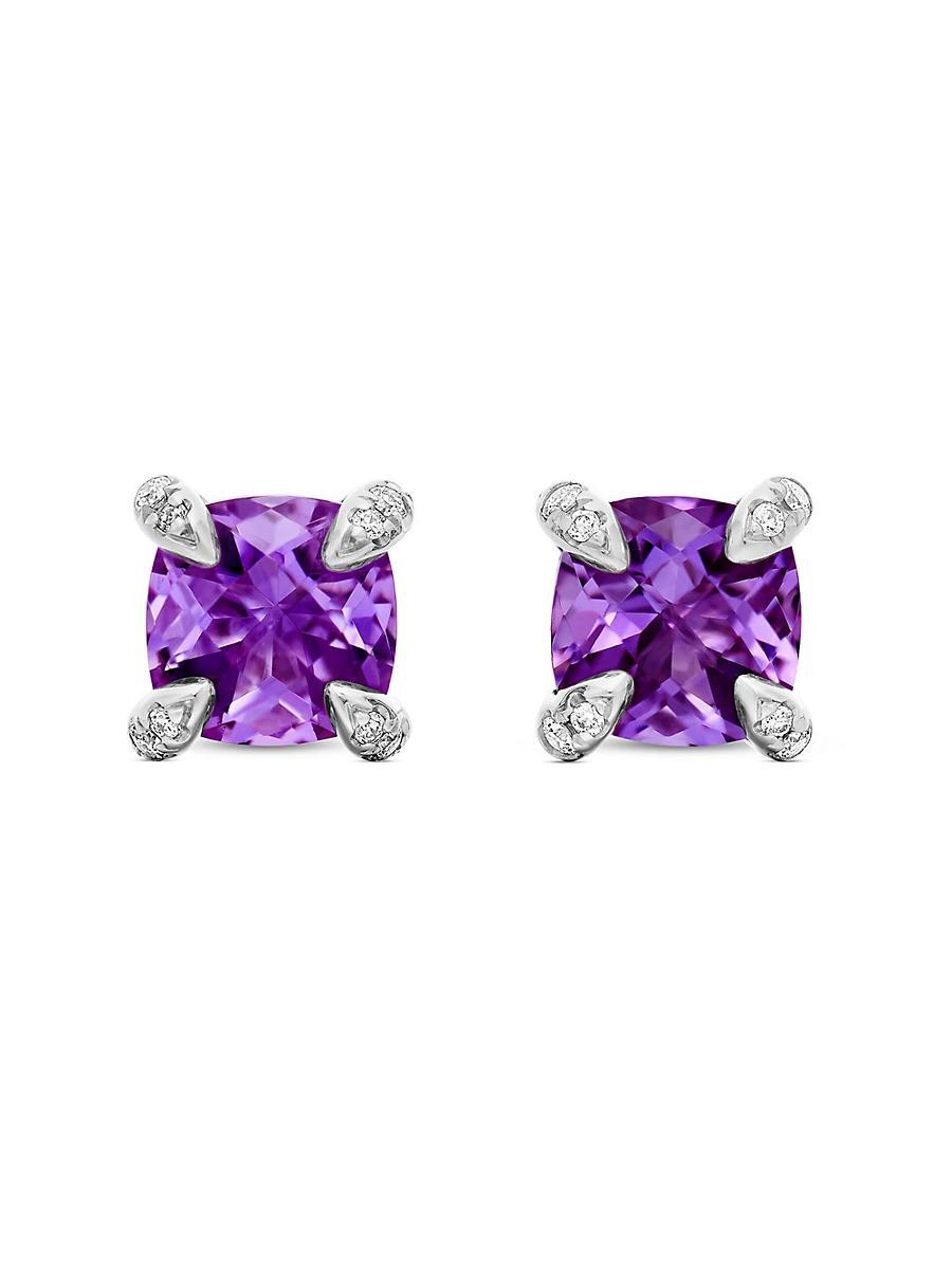 David Yurman Chatelaine Stud Earrings with Amethyst and Diamonds Product Image