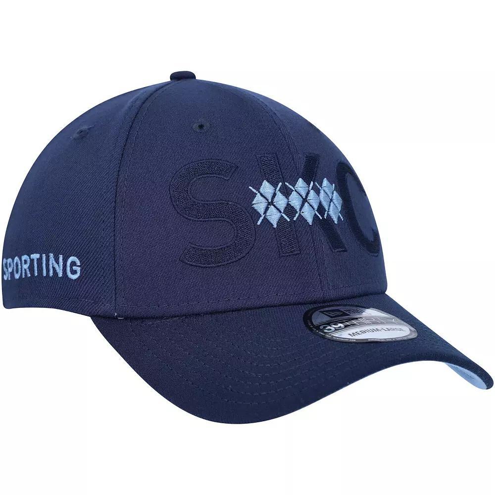 Men's New Era Navy Sporting Kansas City Kick Off 39THIRTY Flex Hat, Size: Medium/Large, Blue Product Image