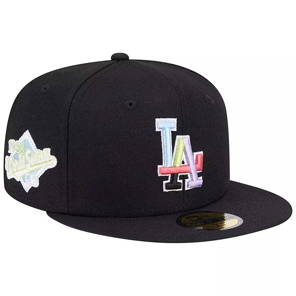 Men's New Era Black Los Angeles Dodgers Multi-Color Pack 59FIFTY Fitted Hat, Size: 8 Product Image