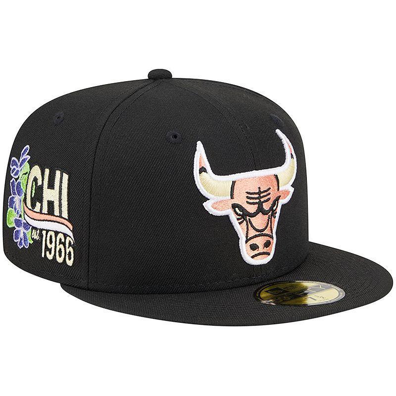 Mens New Era Chicago Bulls Floral Side 59FIFTY Fitted Hat Product Image