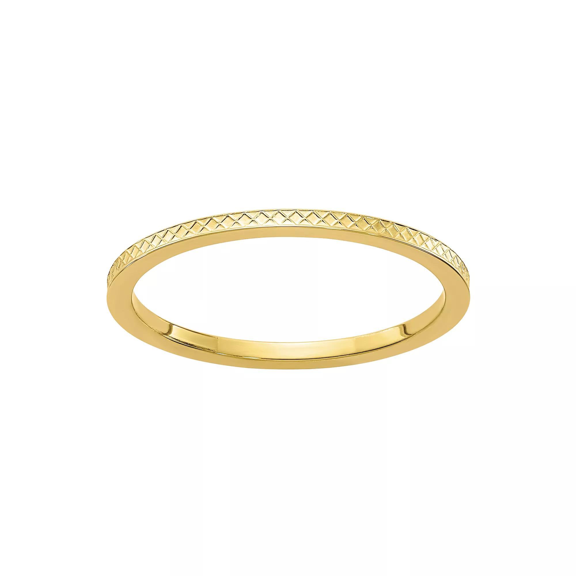 Stacks & Stones 10k Gold 1.2 mm Crisscross Pattern Stackable Band, Women's, Size: 4, 10k White Gold Product Image