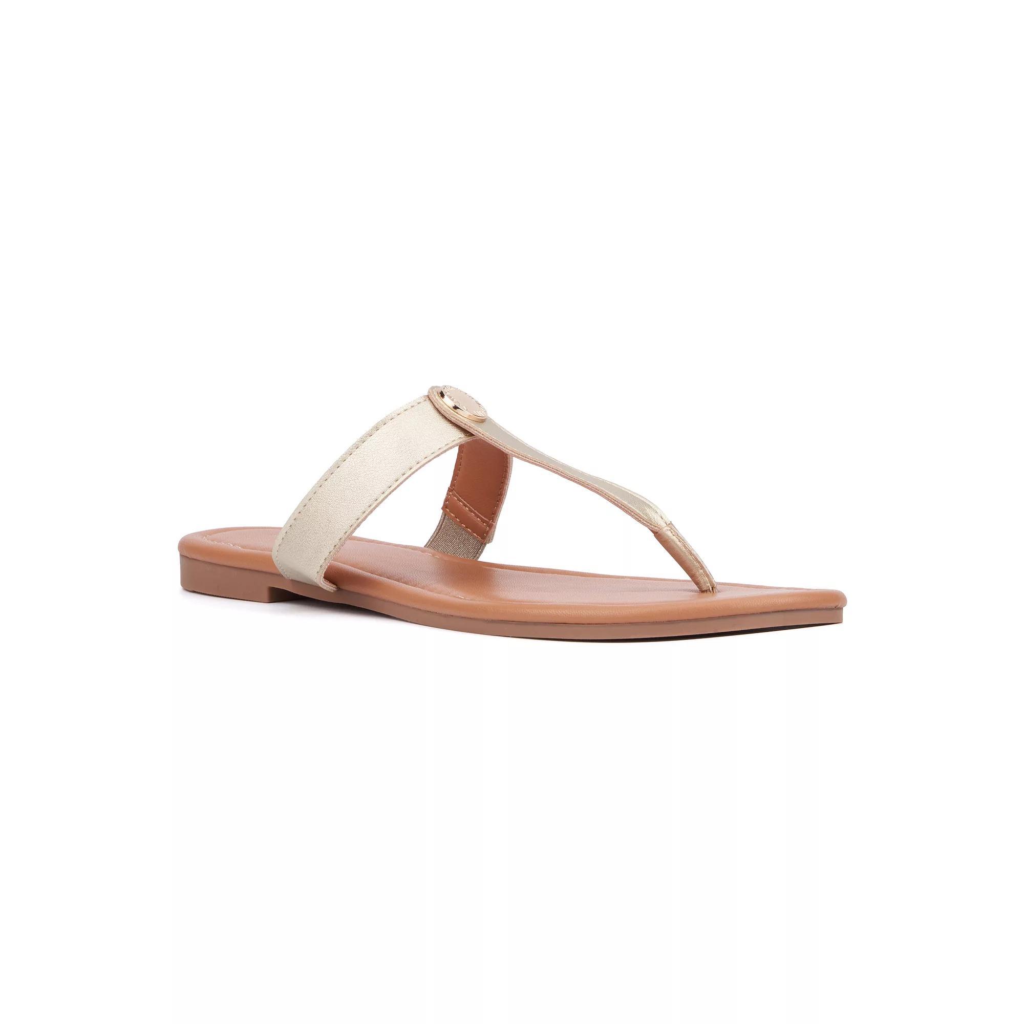 New York & Company® Adonia Women's Thong Sandals, Size: 7.5, Black Product Image