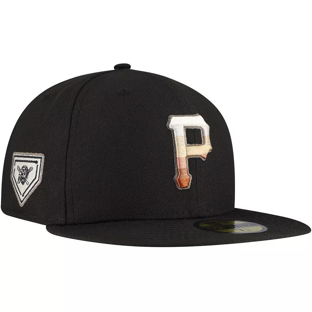 Men's New Era Black Pittsburgh Pirates Dune Gradient Side Patch 59FIFTY Fitted Hat, Size: 7 5/8 Product Image