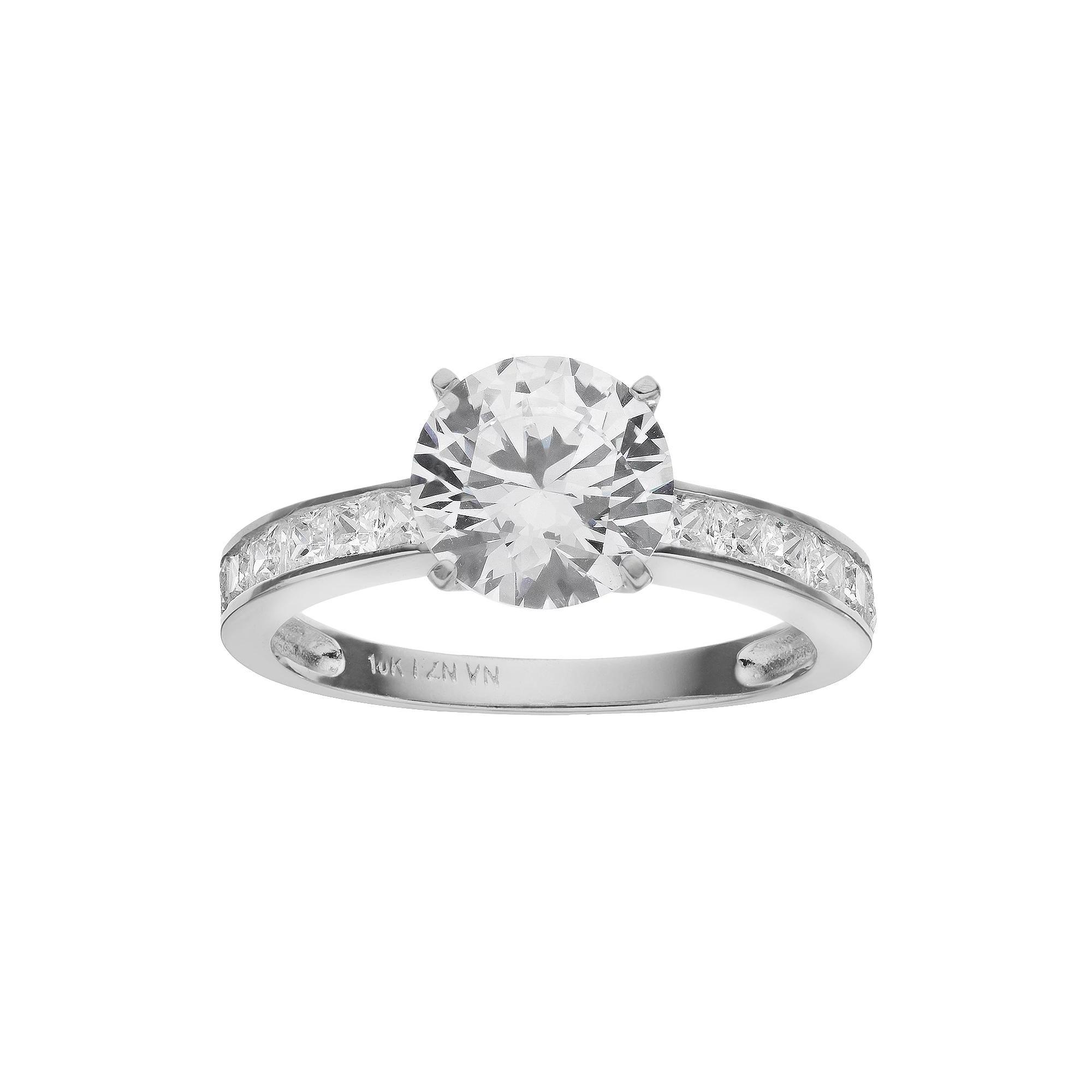 Cubic Zirconia 10k Gold Ring, Women's, Yellow Product Image