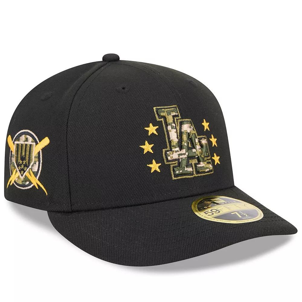 Men's New Era  Black Los Angeles Dodgers 2024 Armed Forces Day Low Profile 59FIFTY Fitted Hat, Size: 6 7/8 Product Image