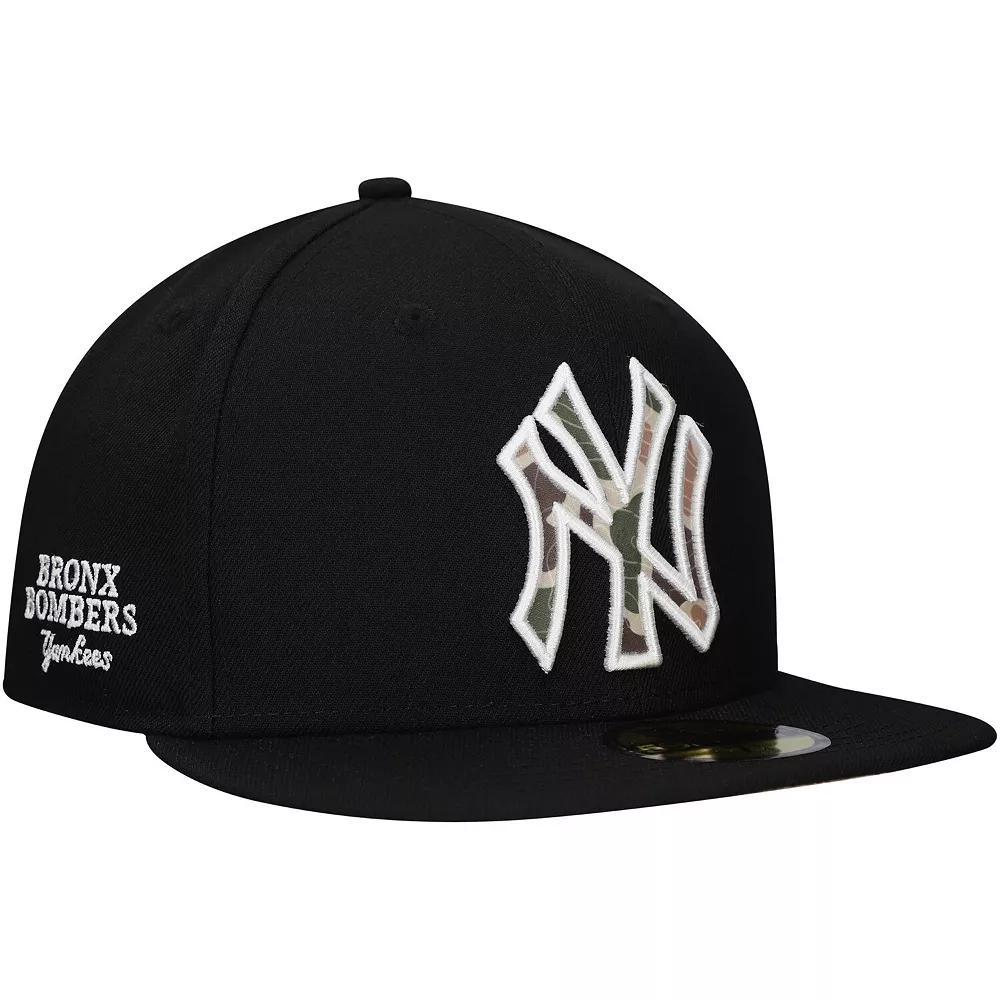 Men's New Era Black New York Yankees Troop Chant Camo Undervisor 59FIFTY Fitted Hat, Size: 7 7/8 Product Image