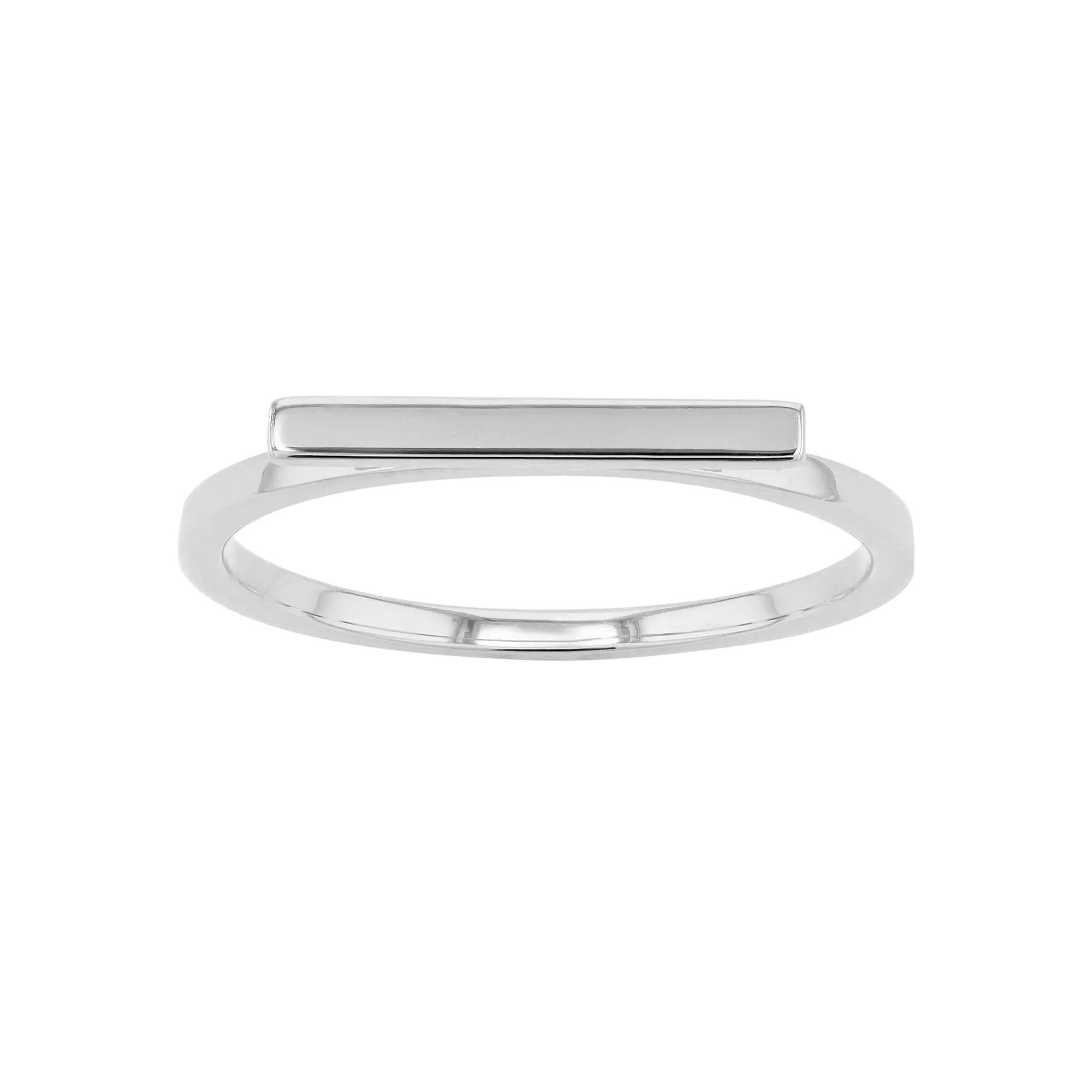 Au Naturale 14k Gold 2mm Horizontal Bar Ring, Women's, Size: 7, 14k Whgold Product Image