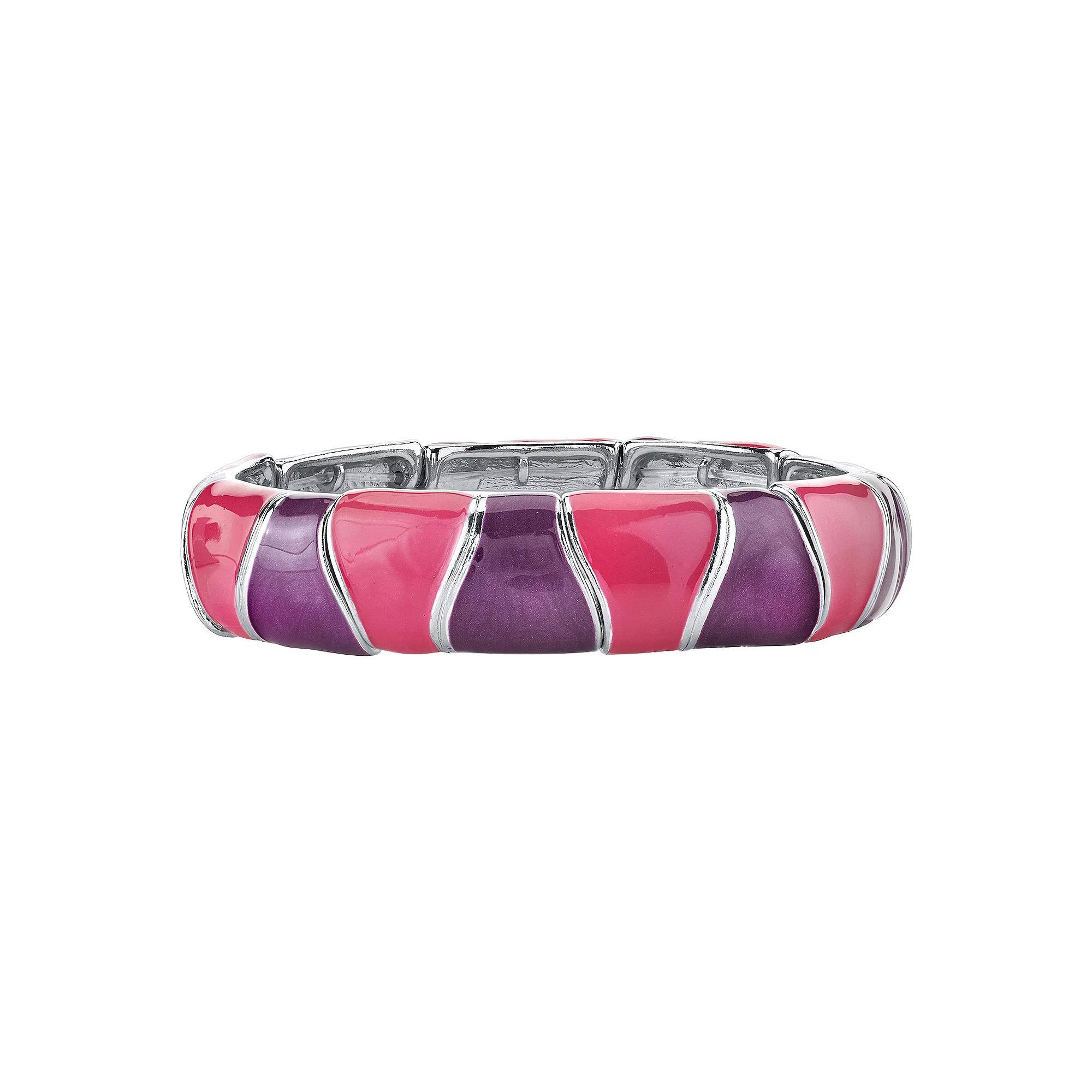 1928 Two Color Enamel Stretch Bracelet, Womens, Purple Product Image