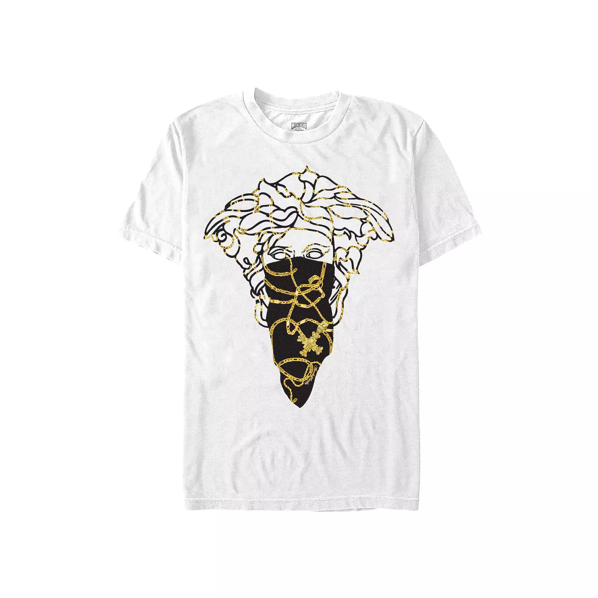 Men's Crooks And Castle Medusa Bandit Baroque Style Graphic Tee, Size: XL, White Product Image