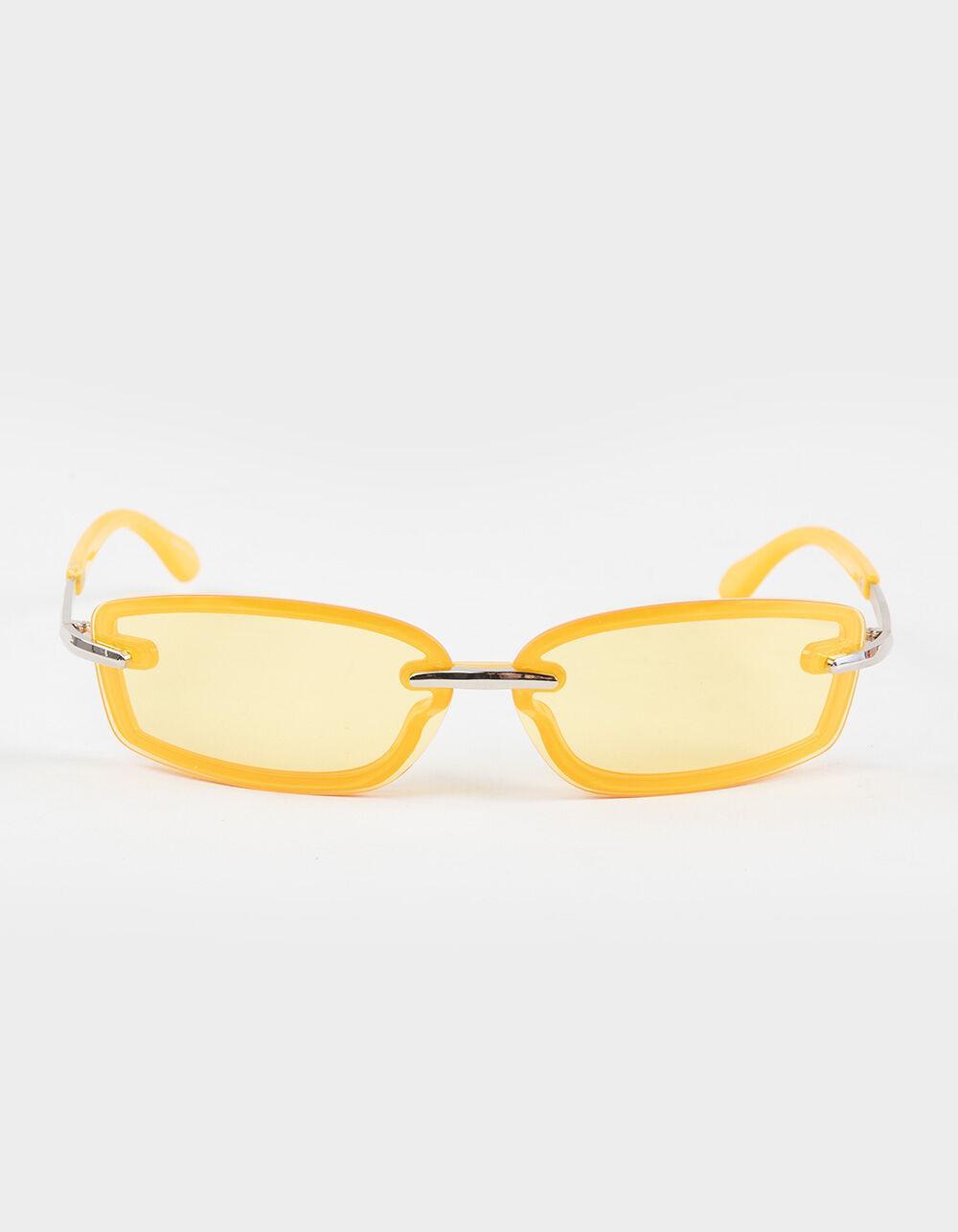 RSQ Rimless Rectangle Sunglasses - YELLOW Product Image