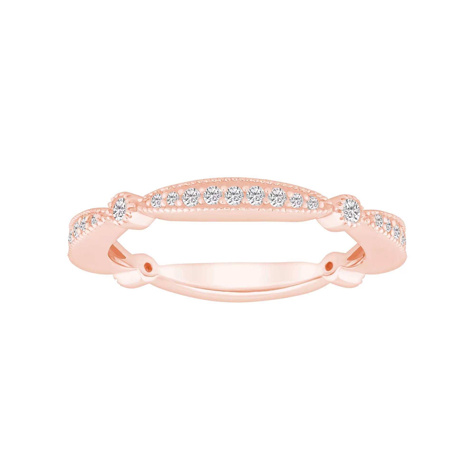 Alyson Layne 14k Gold 1/3 Carat T.W. Diamond Scalloped Wedding Band, Women's, Size: 6.50 Product Image