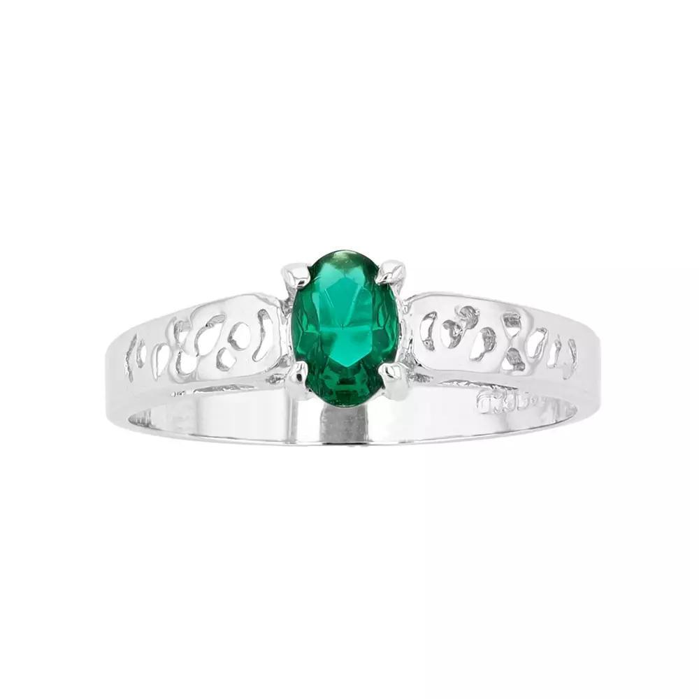 Traditions Jewelry Company Sterling Silver Crystal Birthstone Filigree Ring, Womens May Product Image