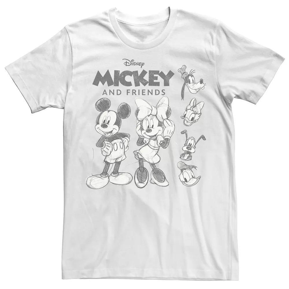 Disney's Mickey And Friends Men's Sketches Logo Tee, Boy's, Size: Medium, White Product Image