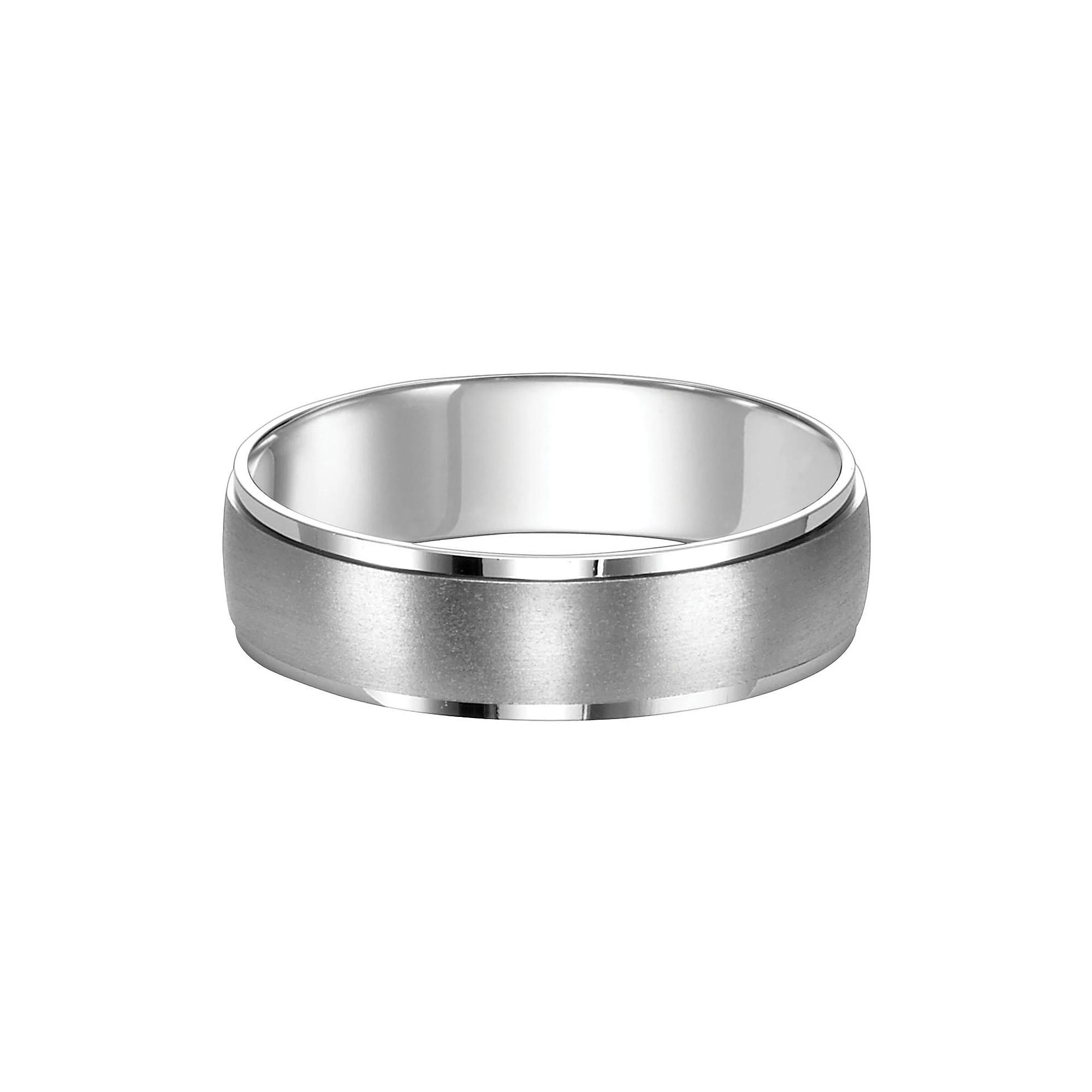 Men's AXL 14k White Gold Flat Edge Wedding Band, Size: 8.50 Product Image