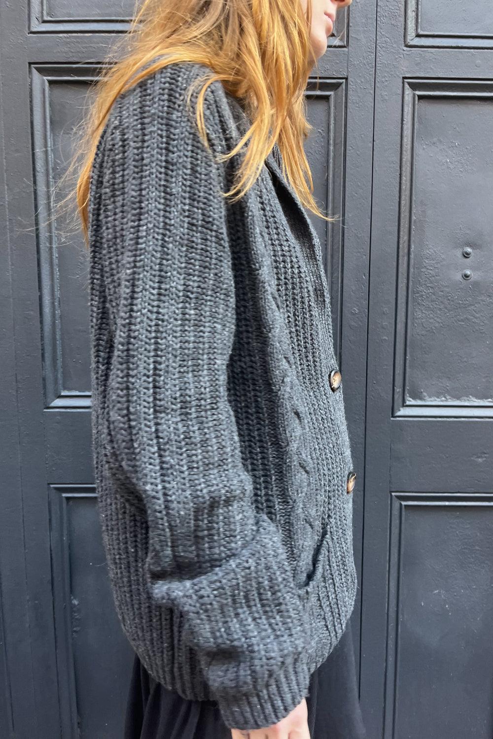Autumn Wool Cable Knit Cardigan Product Image