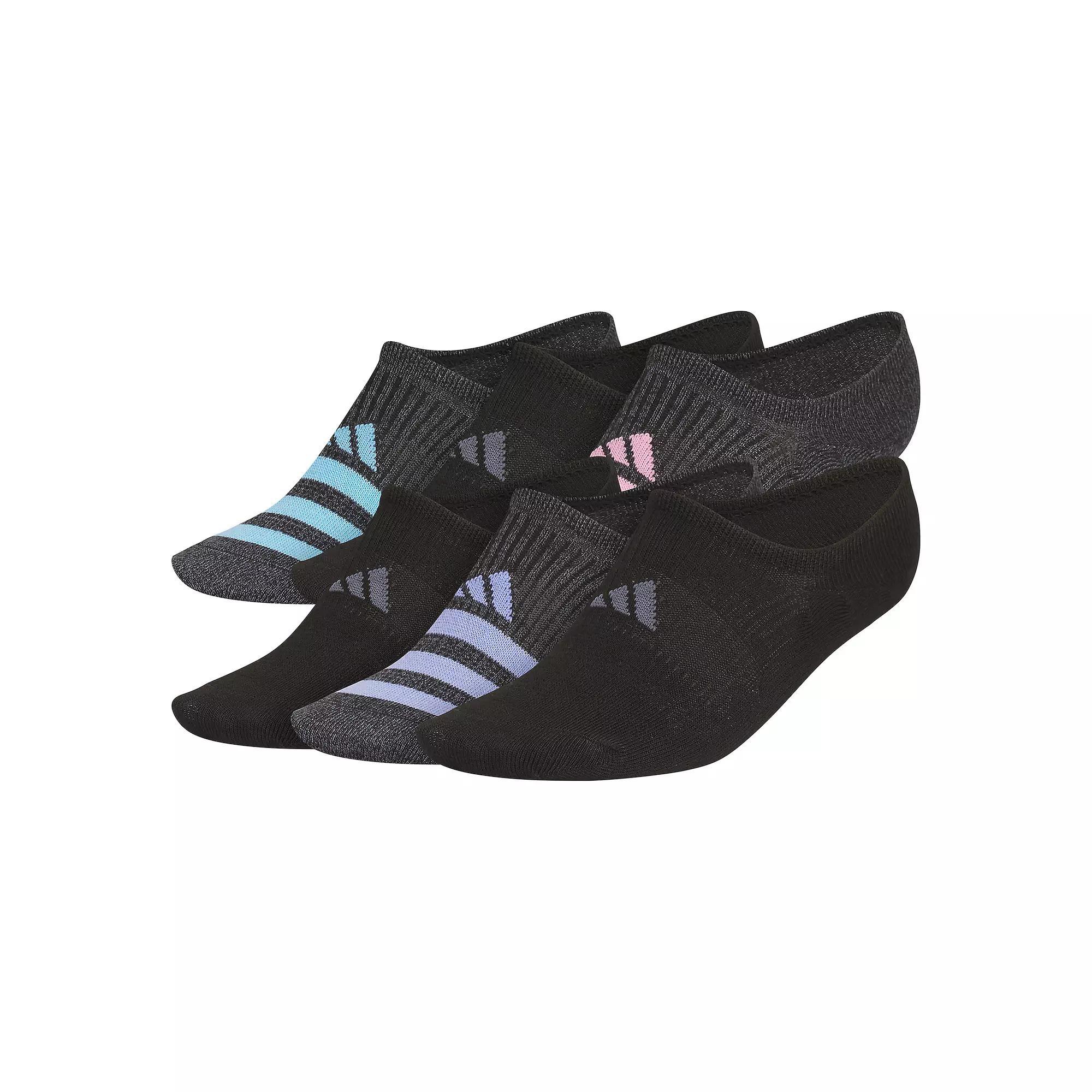 Women's adidas Superlite 3.0 6-Pack Super No Show Socks, Size: 5-10, Black Product Image