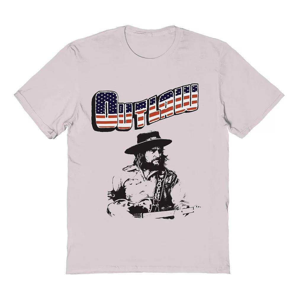 Men's Waylon Jennings Outlaw Graphic Tee, Size: XXL, Ice Gray Product Image